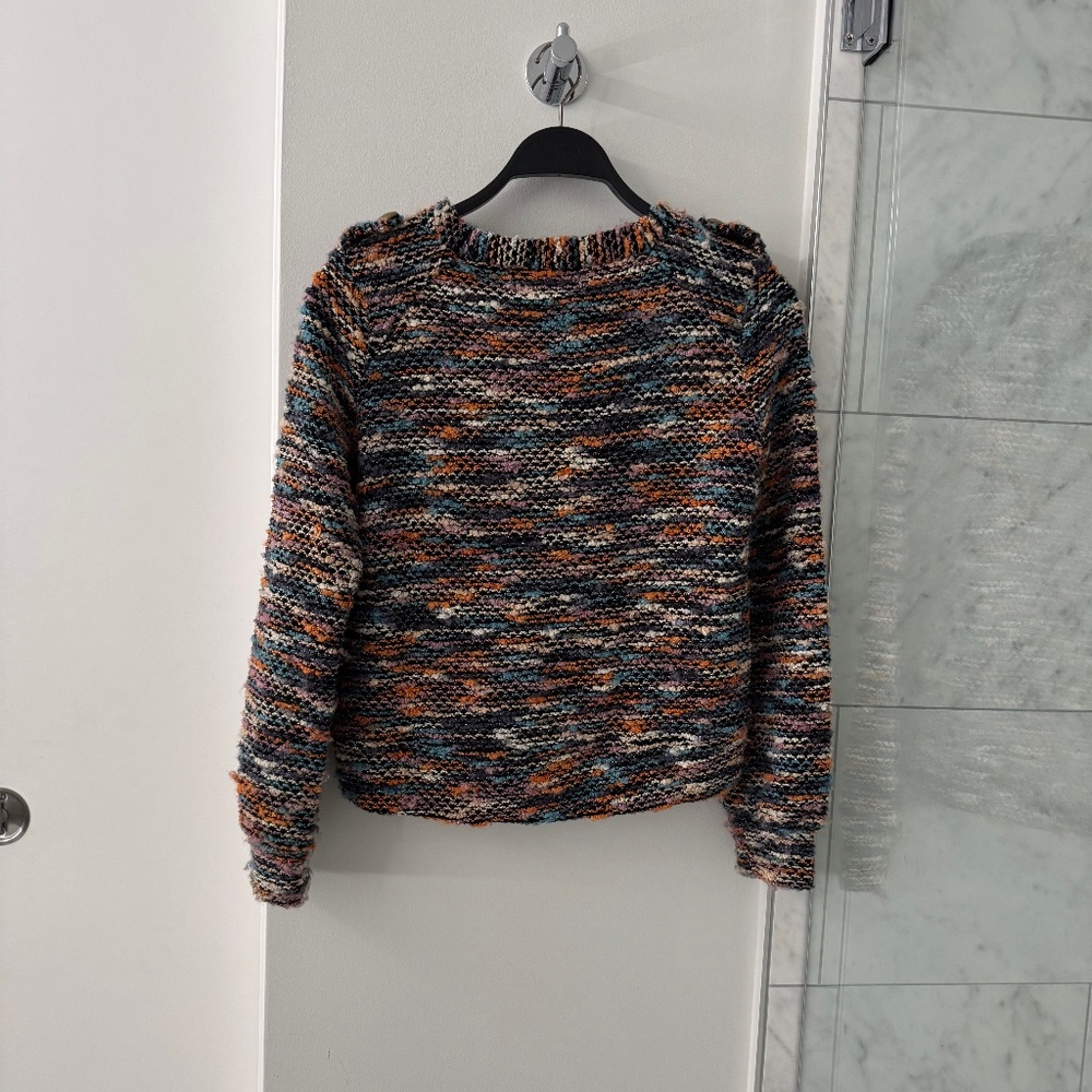 Mike Gonzalez short strap  shoulder button Sweater, sz S